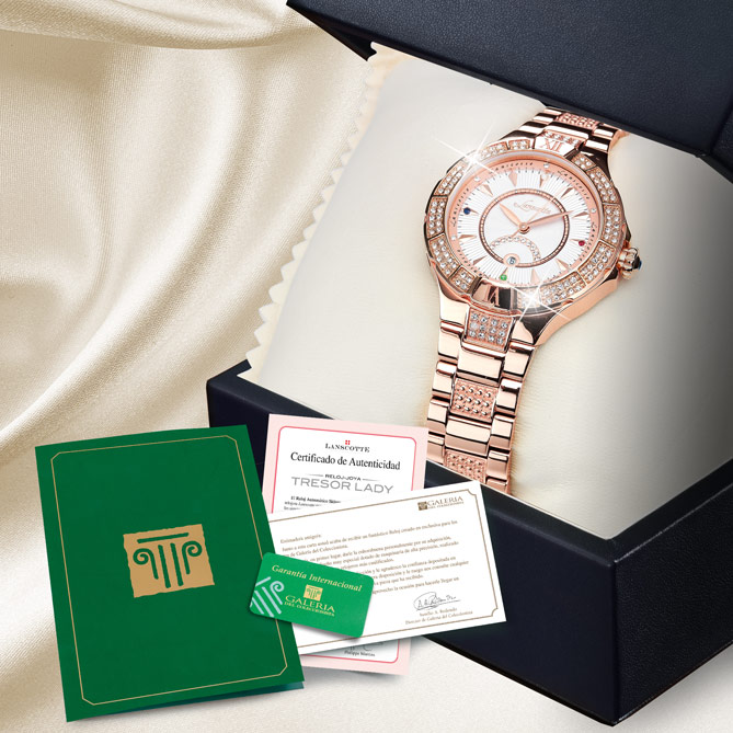 Reloj de Señora Tresor Lady: Números romanos grabados en bisel exterior a las 12 h y 6 h